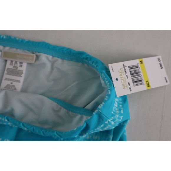 Michael Kors MM4J477 Women Sz M Turquoise Skirted Hipster Bikini Swim Bottom $90 - Picture 3 of 7